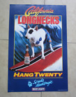 Old Vintage 1987 SPUDS MacKenzie SURFING DOG  Bud Light BEER POSTER - California