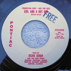 Richie Deran RARE Rockabilly 45 Girl And A Hot Rod Promo VG++