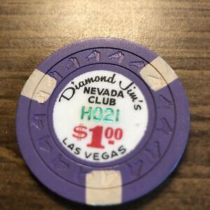 $1 nevadas club diamonds jim   las vegas nevada  casino chip