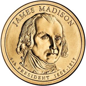 New ListingPristine Uncirculated 2007 $1 James Madison Presidential Coin