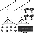 Microphone Stand 2 Pack,  Tripod Mic Stand Adjustable Boom Height, with Carry Ba