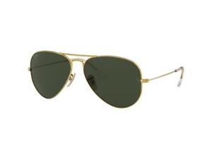 Ray-Ban Aviator Polished Gold / G-15 Green Lenses 58 mm RB3025 W3400 58-14 NEW
