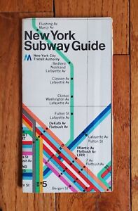 1974 NYC SUBWAY MAP GUIDE MASSIMO VIGNELLI COLLECTIBLE BMT IND IRT NY NYCTA -