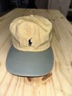 Vintage Ralph Lauren Polo Cap Made In USA Sport Yellow Small Pony Adjustable