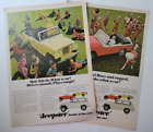 Jeepster Convertible Sports Car 4-Wheel Drive 2 Original Ads 1967 Time ~8x11