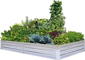 FOYUEE Galvanized Raised Garden Beds for Vegetables Large Metal Planter Box Stee