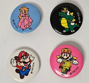 Nintendo Super Mario Promotional Buttons Pins Badges NOA Lot of 4 VINTAGE 1990