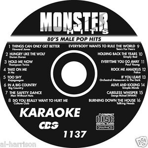 KARAOKE MONSTER HITS CD+G 80's MALE POP HITS  #1137
