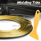 16FT Gold Car Molding Trim Rubber Seal Strip Scratch Protector Guard Decal