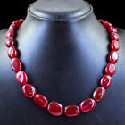 Exclusive 360.00 Cts Earth Mined Oval Shape Red Ruby Beads Necklace NK 19E80