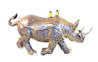 Brazen Rhinoceros Hinged  Trinket / Jewelry Box Pewter Bejeweled Kingspoint