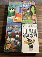 Veggie Tales VHS Lot of 4 Tapes Ultimate Silly Song Very Silly Songs Bible Used