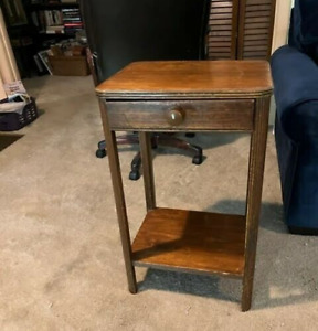 LOCAL PICKUP Vintage Mid-Century Telephone Table Furniture with Book Drawer