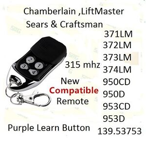 For LiftMaster Garage Door Opener Mini Remote For Purple Learn Button