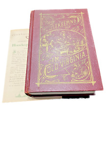 Vintage Book HOUSEKEEPING IN OLD VIRGINIA 1965 Reprint of 1879 & leaflet