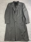 Vintage Chaps Ralph Lauren 100% Wool Trench Coat Men's 48L Black Long Peacoat