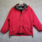 Vintage American Eagle Men’s Coat Size Extra Large Red Full Zip Hooded W Liner