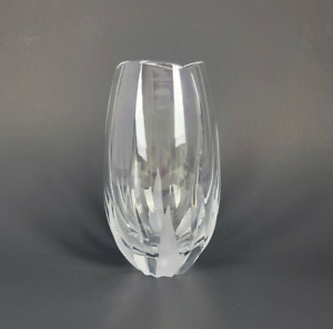 Etched Tulip Crystal Bud Vase Clear 5.5