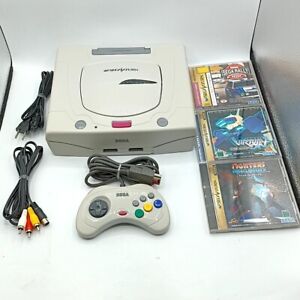 SEGA SATURN Console HST-3220 Ready to Play Set W/ 3 Games Japanese Ver
