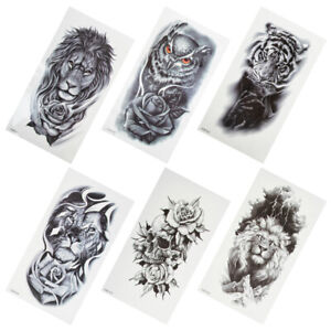 6 Sheets Neck Tattoos Decals Waterproof Animal Tattooing Stickers Man Body