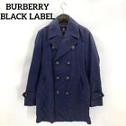 BURBERRY BLACK LABEL Trench Coat Navy Cotton Horse Logo Men Size L Used