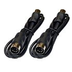 (2) MIDI Cables 3 ft Male to Male 5 Pin DIN Plugs 2 Pack Lot