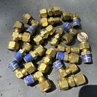 Nice Lot of Swagelok Brass Tube Threaded Nuts Tee Fitting Elbows Connectors