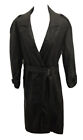 New Vintage Phase 2 Leather Long Coat Trench Women's Small Full Length Black