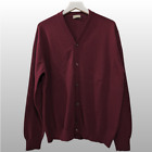 Cruciani Men's 100% Cashmere Burgundy Maroon Buttoned Cardigan Sweater Sz EU 54