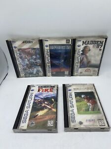 Lot Of 5 Independence Day Black Fire World Cup Golf Football Sega Saturn In Box