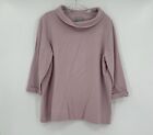 Pure Collection Womens Pink Cashmere Cowl Neck 3/4 Sleeve Pullover Sweater Sz 12