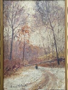 🔥 RARE Antique Connecticut Impressionist Landscape Oil Painting, Walmsley 1917
