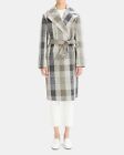 Theory Women's Silk-Cotton Check Military Trench Coat NWT $855