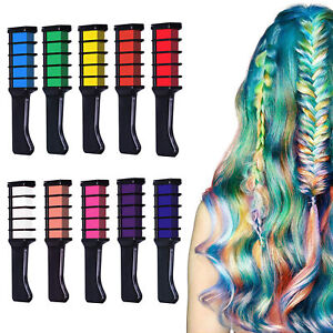 10 Color Washable Hair Chalk Temporary Hair Color Chalk Comb Set for Girls Kids