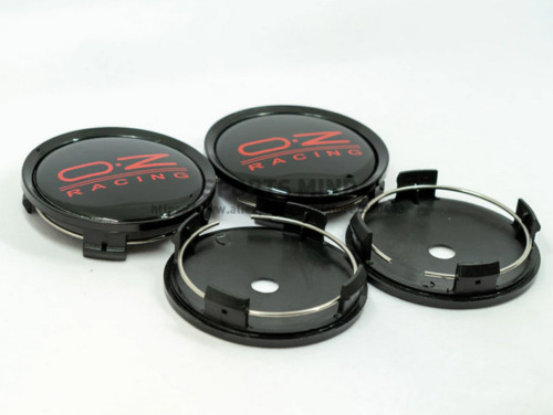 4pcs 75mm Oz Racing Logo Wheel Center Caps Hub Caps Rim Caps Badge Black Red (For: Subaru GL)