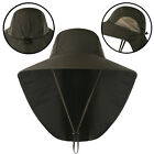 Outdoor Sun 50+ UPF Protection Safari Cap Wide Brim Fishing Hat with Neck Flap