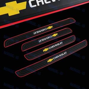 Black Rubber Car Door Scuff Sill Cover Panel Step Protector For Chevrolet X4 New (For: 2015 Cruze)