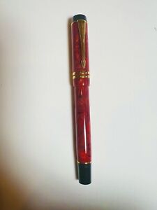 Parker Duofold  Rollerball Pen Maroon Marble & Gold Trim. Made In UK