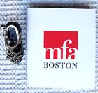 MFA Museum Of Fine Arts STERLING Shoe Pin Blue Enamel With Marcasite Details
