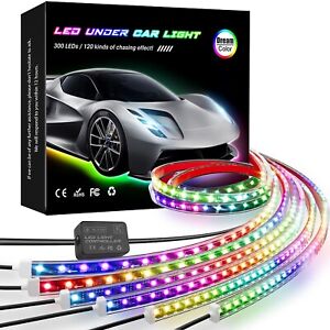 Car Underglow Lights, 6 Pcs Bluetooth Led Strip Lights with Dream Color Chasi...