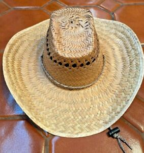 NATURAL Straw HAT Sombrero Summer BEACH Cowboy Western MADE IN MEXICO curved