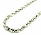 Solid 925 Sterling Silver Italian Rope Chain Mens Necklace 3.5mm - Diamond Cut