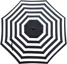 9Ft Patio Umbrella Canopy Market Umbrella Outdoor Canopy 8 Ribs Black and White