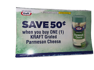 KRAFT Parmesan Cheese Manufacturer's Coupons Lot of (25) Save 50 CENTS OFF ANY 1