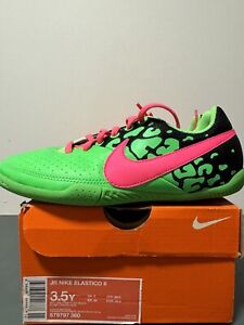 Nike JR Elastico II GS Neo Lime Indoor Soccer Cleats Size 3.5Y 579797-360