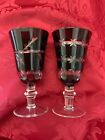 FLAWLESS Stunning CZECH BOHEMIAN Ruby Red Crystal Pair PORT WINE SHOT GLASSES