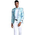 Aqua  Floral Blazer Men's Fashion Suit Luxury Prom & Weddings Party