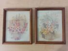 2 Robert Laessig Vintage Floral Bouquet Prints ~ Wood Framed ~ 8X10 ~ Fall Color