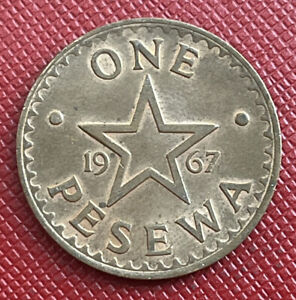 Ghana, Republic 1967 Bronze Pesewa. High Grade.. KM# 13