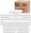 Bath Towel Set 20x40 White Cotton Blend Bulk Pack of 12,24,36,60 Soft & Durable